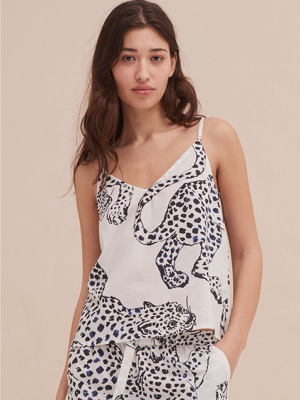 Desmond & Dempsey Cami Top in The Jag  Cream